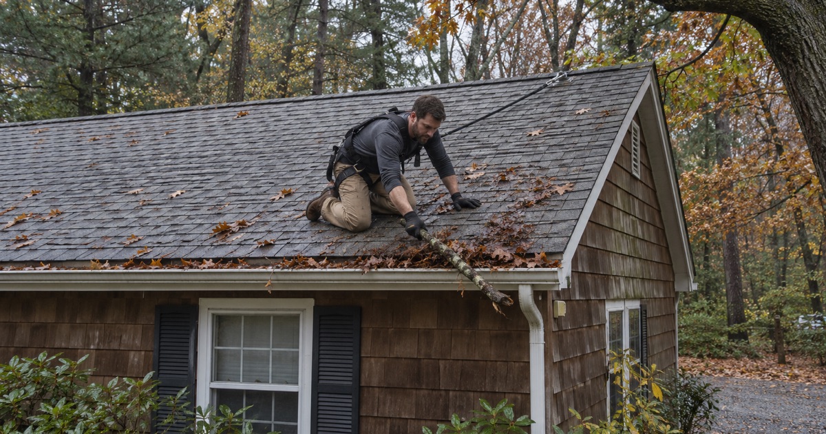 Roof upkeep on a wooded lot in Clinton Township